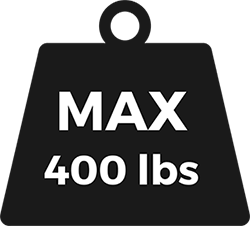 Maximum 400 pounds weight capacity